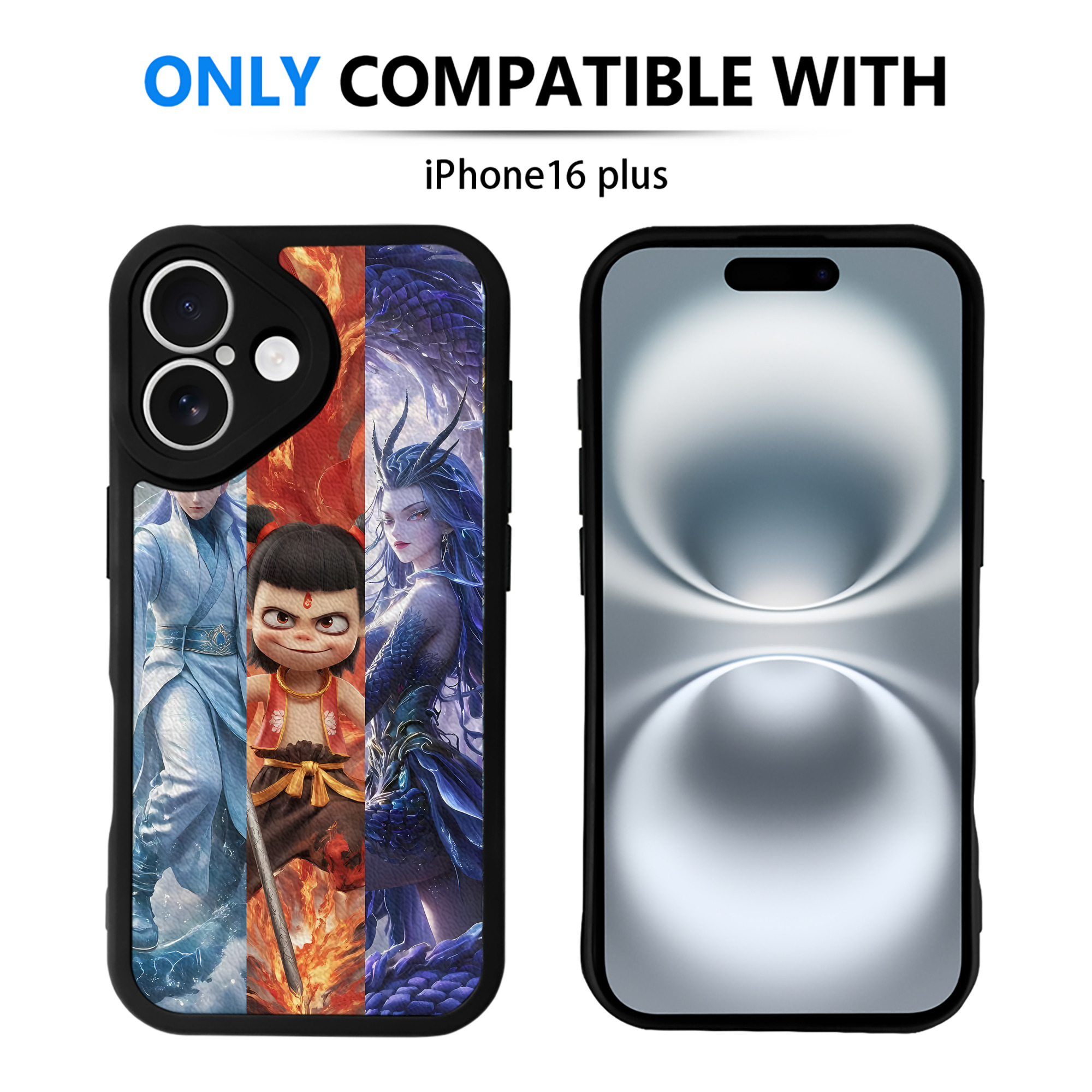 （画像用） Ne Zha 2 ナタ 魔童の大暴れ 【iPhone 16シリーズ対応】シリコンスマホケース（レザー調） 材質：シリコン